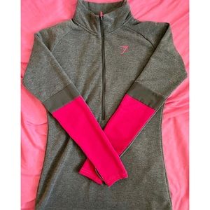 Gymshark Impulse Pullover Charcoal Marl/ Cranberry